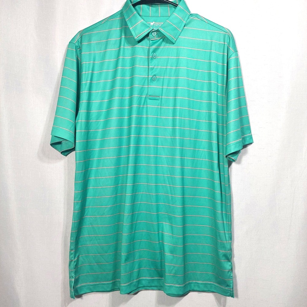 HL Sport Collection Mens‎ Medium Polo Golf Shirt Performance Luxury Polyester